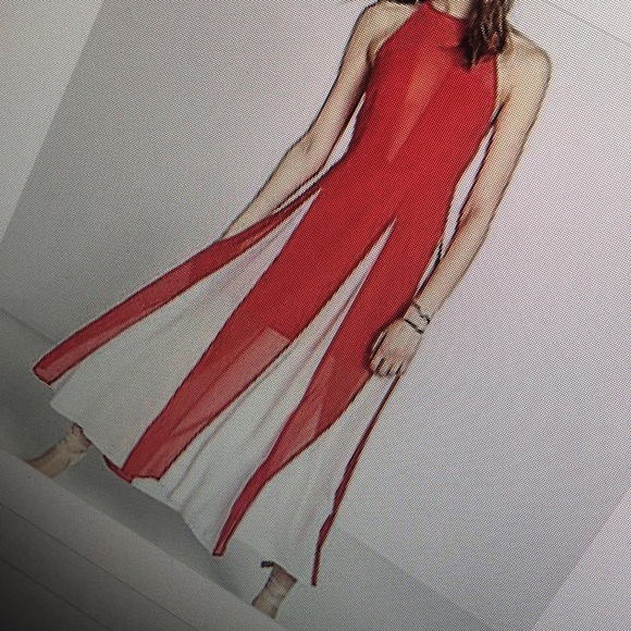 Express High Neck Godet Sleveless Maxi Dress - Picture 1 of 8